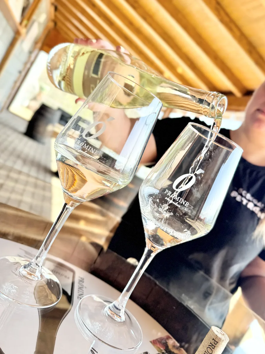 Servicio de vino durante una visita